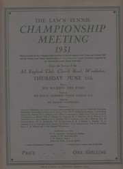 WIMBLEDON CHAMPIONSHIPS 1931 TENNIS PROGRAMME