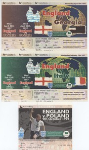 ENGLAND FOOTBALL TICKETS 1996-97 (X3)