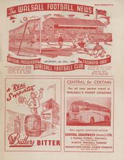 WALSALL V MANSFIELD TOWN 1958-59 FOOTBALL PROGRAMME