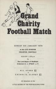 ALL STARS XI (SHEFFIELD) V CATHOLIC CLERGY XI  (CHARITY MATCH) 1969-70 FOOTBALL PROGRAMME