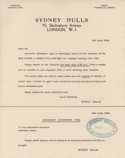 EDDIE PHILLIPS V BEN FOORD 1938 HONORARY STEWARD