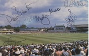 YORKSHIRE CRICKETERS 1980S/90S SIGNED POSTCARD