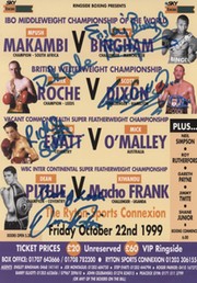 BOXING FLYER FOR BOUTS AT RYTON SPORTS CONNEXION 1999 - MULTI SIGNED