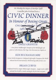 BOXING PROMOTIONAL DINNER PROGRAMME 2003 - SIGNED BY KEN BUCHANAN & EMILE GRIFFITH