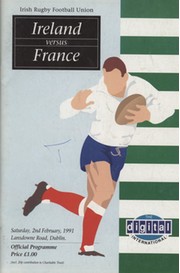 IRELAND V FRANCE 1991 RUGBY UNION PROGRAMME