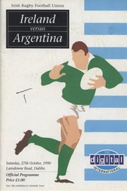 IRELAND V ARGENTINA 1990 RUGBY UNION  PROGRAMME