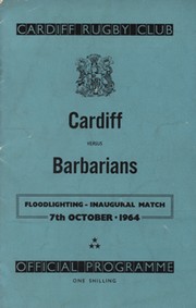CARDIFF V BARBARIANS 1964 RUGBY UNION PROGRAMME
