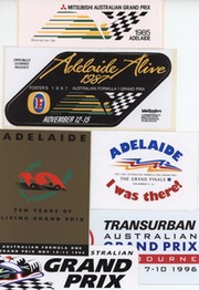 AUSTRALIAN GRAND PRIX COLLECTION OF OFFICIAL STICKERS 1985-2001 (x10)