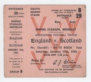 ENGLAND V SCOTLAND 1942 FOOTBALL TICKET