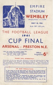 ARSENAL V PRESTON NORTH END 1941 (WARTIME CUP FINAL) FOOTBALL PROGRAMME