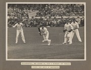 BILL WOODFULL (AUSTRALIA) BATTING AT OLD TRAFFORD 1930 CRICKET PHOTOGRAPH