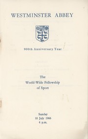 1966 WORLD CUP SERVICE AT WESTMINSTER ABBEY - THE WORLD-WIDE FELLOWSHIP OF SPORT