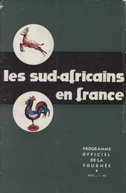 FRANCE V SOUTH AFRICA 1961 RUGBY UNION PROGRAMME