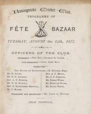 BASINGSTOKE CRICKET CLUB. PROGRAMME OF THE BAZAAR 1877