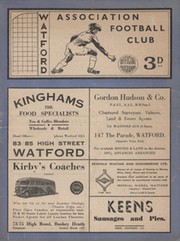 WATFORD V NOTTS COUNTY 1949-50 FOOTBALL PROGRAMME