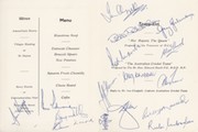 ENGLAND V AUSTRALIA 1975 CRICKET DINNER MENU - SIGNED BY AUSTRALIANS
