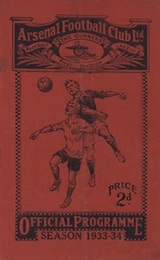 ARSENAL V ASTON VILLA 1933-34 FOOTBALL PROGRAMME