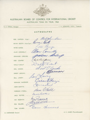 AUSTRALIA 1964 CRICKET AUTOGRAPH SHEET