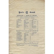AUSTRALIANS V ELEVEN OF ENGLAND 1886 CRICKET SILK SCORECARD