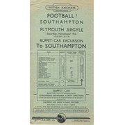 SOUTHAMPTON V PLYMOUTH ARGYLE 1949 FOOTBALL RAILWAY HANDBILL