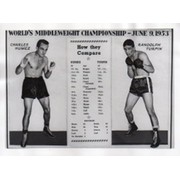 CHARLES HUMEZ V RANDOLPH TURPIN (VITAL STATISTICS) 1953 BOXING PHOTOGRAPH