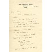 AER GILLIGAN (SUSSEX & ENGLAND) 1950 CRICKET LETTER