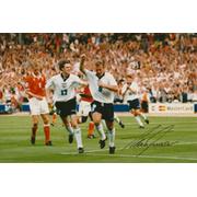 ALAN SHEARER EURO 1996 SIGNED FOOTBALL PHOTOGRAPH
