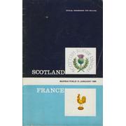 SCOTLAND V FRANCE 1966 RUGBY PROGRAMME