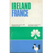 IRELAND V FRANCE 1969 RUGBY PROGRAMME