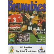 A.C.T. BRUMBIES V BRITISH ISLES 2001 RUGBY PROGRAMME