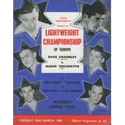 DAVE CHARNLEY V MARIO VECCHIATTO 1960 BOXING PROGRAMME