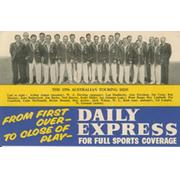 AUSTRALIA 1956 TOUR TO ENGLAND - ADVERTISING CARD