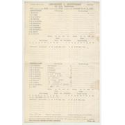 LANCASHIRE V AUSTRALIANS 1953 CRICKET SCORECARD