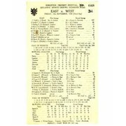 EAST V WEST 1948 (SIMS 10 WKTS) CRICKET SCORECARD