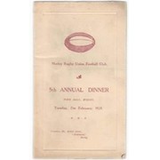 MORLEY R.U.F.C. 1928 RUGBY MENU CARD