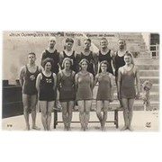 PARIS OLYMPICS 1924 - SWEDISH SWIMMING TEAM POSTCARD