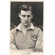 JIMMY DICKINSON (PORTSMOUTH & ENGLAND) C1955 FOOTBALL POSTCARD