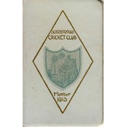 SCARBOROUGH CRICKET CLUB (YORKSHIRE) MEMBERSHIP CARD 1913