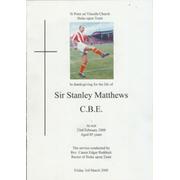 STANLEY MATTHEWS 2000 SERVICE OF THANKSGIVING
