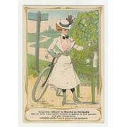 CYCLING ADVERTISING CARD - ALCOOL DE MENTHE DE RICQLES C. 1900