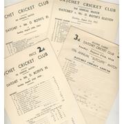 DATCHET CRICKET CLUB SCORECARDS 1932 - 1950 (SUTCLIFFE MATCHES)