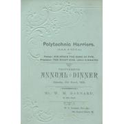 POLYTECHNIC HARRIERS 1900 ANNUAL DINNER MENU CARD