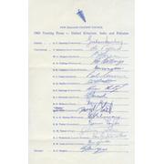 NEW ZEALAND 1969 (TOUR TO UK, INDIA AND PAKISTAN) CRICKET AUTOGRAPHS