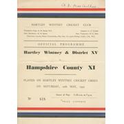 HARTLEY WINTNEY & DISTRICT V HAMPSHIRE COUNTY XI 1952 CRICKET SCORECARD