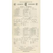 ETON V HARROW 1961 CRICKET SCORECARD