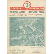 BRITISH ARMY V FRENCH ARMY 1950 RUGBY PROGRAMME