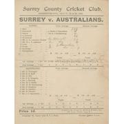 SURREY V AUSTRALIANS 1902 CRICKET SCORECARD