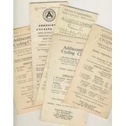 ADDISCOMBE CYCLING CLUB TIME TRIAL OFFICIAL RESULTS 1950 TO 1958