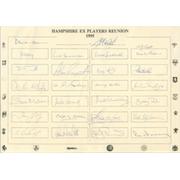 HAMPSHIRE COUNTY CRICKET CLUB EX-PLAYERS REUNION 1995 AUTOGRAPH SHEETS - SIGNED BY 51