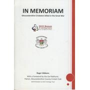 IN MEMORIAM - GLOUCESTERSHIRE CRICKETERS KILLED IN THE GREAT WAR
